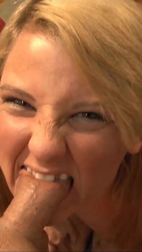 Stunning moment from &quot;The submissive guy cannot help but allow the blonde femdom to bite and perform ballbusting&quot;