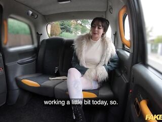 Fake Taxi Vile Vixen pounded hard outside of the taxi and gets cum in her throat