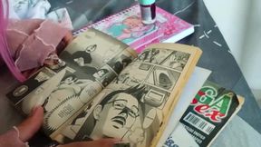 Leeshed pink haired tranny sucking cock before anal POV