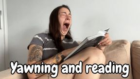 Yawn after yawn while reading a book on my couch