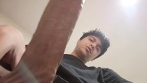 stroking my hard bbc:)