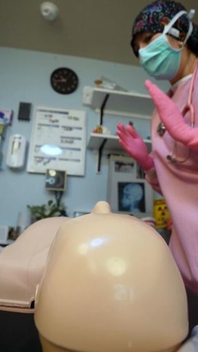 CPR Resus Watch me preform CPR on my patient! Use my ambu bag, paddles, push epi! Wearing Full PPE all pink 💕🧤💕🩺