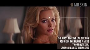 Awesome beauty Margot Robbie flashed her tits while doing some nude scenes