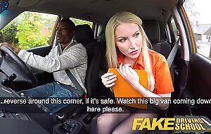 Fake Driving School Long black cock pleases busty blonde examiner