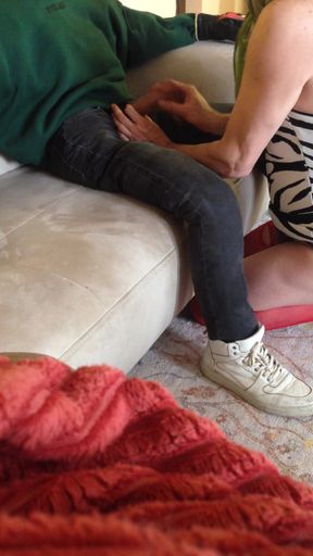 Powerful moment from "I caught my stepson jerking off and he asked me to help him so I did"