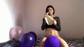 Blowing and defalting huge clear balloon