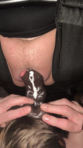 I continue to press my horny cunt into the face of the submissive bastard