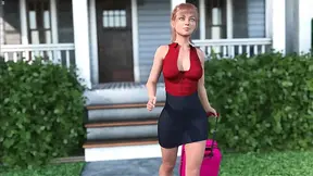 Hot Latina in mini-skirt shows her bouncing breasts and panties to a hot