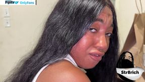 Papi Fucked HOT Juicy Oily Big Booty BIMBO MILF Right in kitchen over the stove