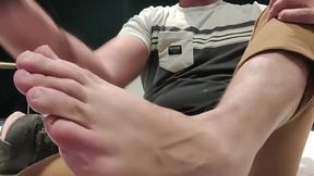 step gay dad series - the wrong door - hotel footjob fiasco!