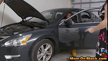 Busty milf, Maggie is having a nice threesome with two black men, for the first time