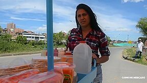 Gaviria, Charles Gomez - Latina Andrea Gaviria Sucking Cock On Her Knees