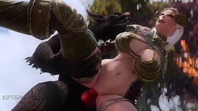 Werewolf Fuck Elf Whore Warrior In Forest 1