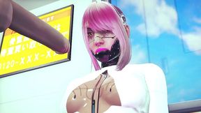 cyborg girl has sex in the subway - cyberpunk 2077 parody