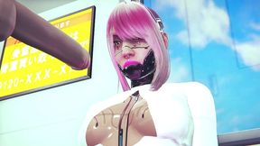 cyborg girl has sex in the subway - cyberpunk 2077 parody
