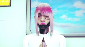 cyborg girl has sex in the subway - cyberpunk 2077 parody