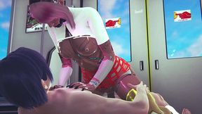 cyborg girl has sex in the subway - cyberpunk 2077 parody