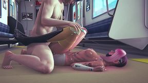 cyborg girl has sex in the subway - cyberpunk 2077 parody