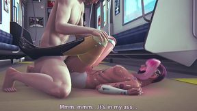 cyborg girl has sex in the subway - cyberpunk 2077 parody