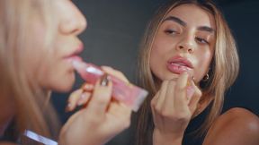 petite squirter: jessica osorio with a huge ass cums in her roommate s mouth and ends up covered in cum