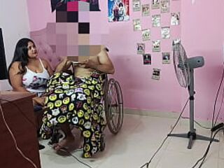 Babysitter fucks her stepbrother in a wheelchair
