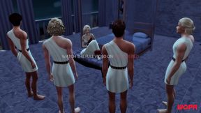 Blonde Cheats on Kingdom Heir with Servants for Humiliating Cuckold Sex
