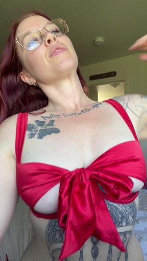 Gift-wrapped cock surprise