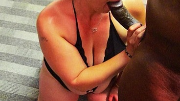 Hot white milf serves her sexy black boss