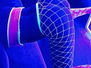 Slow motion twerking while dressed like a dirty little sissy rave slut.
