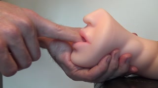 Dirty talking Daddy stuffs mouth with his fat cock and a load of cum