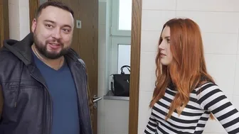 Her boyfriend watches as his redhead girlfriend fucks a rich stranger for money