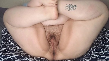 Fat and Hairy Pussy Masturbation