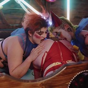 Clown Orgy: Oral, Spit &amp; Strap Ons