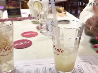 After the bar, the debauchery ran wild with the cuckold sucking and the bitch getting a load in her butt.