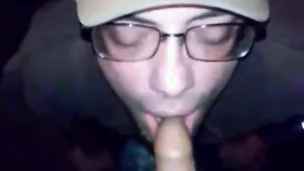 Amateur blowjob with cum and piss drinking