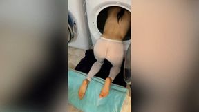 Stuck In Dryer POV Doggystyle Fucked Loose Cumshot On Ass - Lelu Love