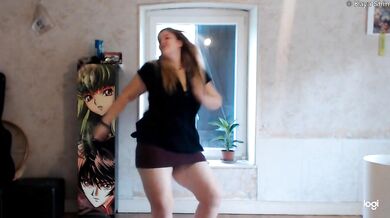 BBW French cutie strips for you in thicc dancer tease