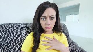 Brunette with small tits prolongs living in rented house by sex