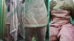 indian gay crossdresser bottom real homemade sex in pink salwar kurta with heavy jwellery just like a housewife