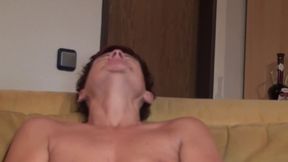 Redhead German whore masturbates in solo scene