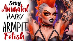 Anime Hairy armpits of ginger kinky fetish punk babe with tattoos get worshipped by two kinky lesbian fetish freaks