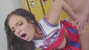 Sexy cheerleader Lexi Victoria gets fucked in the locker room