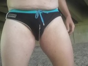 Pissing my Speedo under the bridge!