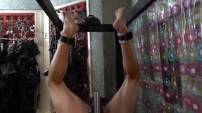 Male slave endures paddled ass and shocked balls in The Dungeon of Lady Diva Cane