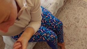 Amateur Blonde Wife Enjoys Clothed Blowjob Swallow
