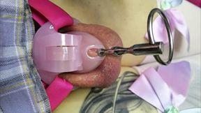Femboy Sounding in Chastity