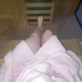 Risky Blowjob in Hotel Sauna.. I Suck Stranger