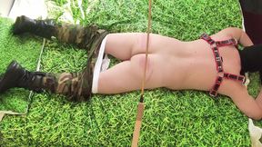 Military Man Caned Hard For Disobeying Orders