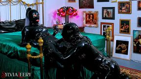 Bound to Oral Service Gimp Sucks Mistress Cock