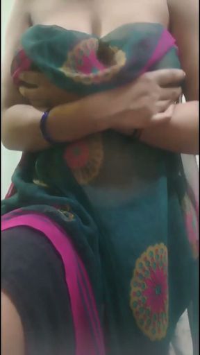 Desi Saree Undressing Tease - Full Nude Solo Play - Intense Orgasm - No Face - 4K   Clip 1